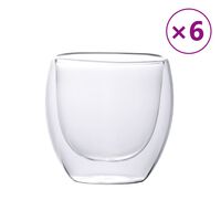 vidaXL Double Wall Glass Cups 6 pcs 250 ml