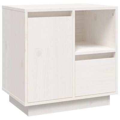 vidaXL Bedside Cabinet White 50x34x50 cm Solid Wood Pine