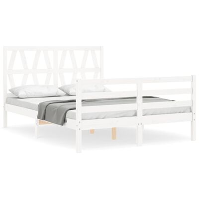 vidaXL Bed Frame without Mattress White 140x190 cm Solid Wood