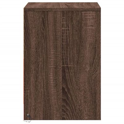 vidaXL Bedside Cabinet with LED Lights Brown Oak Engineered Wood