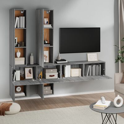 vidaXL Wall-mounted TV Cabinet Grey Sonoma Engineered Wood