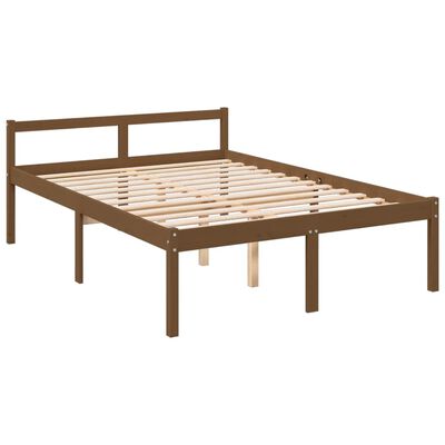 vidaXL Senior Bed without Mattress Honey Brown Double Solid Wood