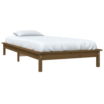 vidaXL Bed Frame without Mattress Honey Brown Single Solid Wood