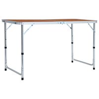 vidaXL Foldable Camping Table Aluminium 120x60 cm