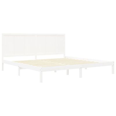 vidaXL Bed Frame without Mattress White 180x200 cm Super King Solid Wood Pine