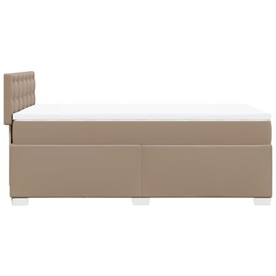 vidaXL Box Spring Bed with Mattress Cappuccino 100x200 cm Faux Leather