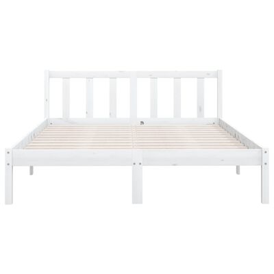 vidaXL Bed Frame without Mattress White Solid Wood 140x190 cm