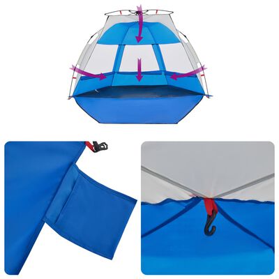 vidaXL Beach Tent 2-Person Azure Blue Quick Release Waterproof