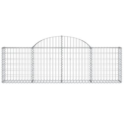 vidaXL Arched Gabion Baskets 25 pcs 200x30x60/80 cm Galvanised Iron