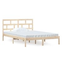 vidaXL Bed Frame without Mattress Solid Wood 140x200 cm (810017+814194)