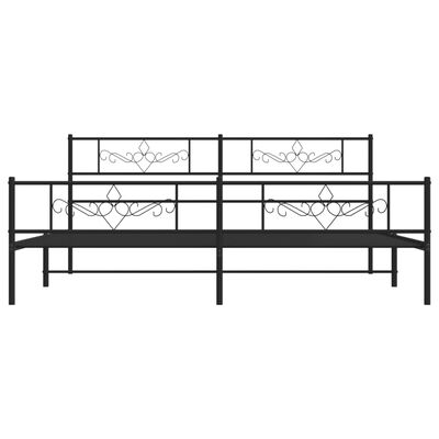 vidaXL Metal Bed Frame without Mattress with Footboard Black 183x213 cm