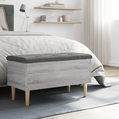 vidaXL Storage Bench Grey Sonoma 82x42x46 cm Engineered Wood