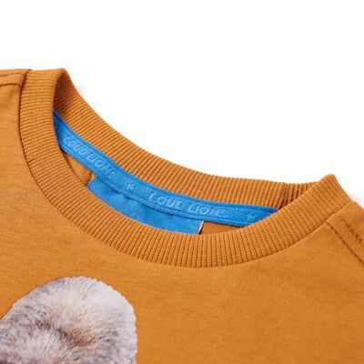 Kids' T-shirt with Long Sleeves Dark Ochre 92