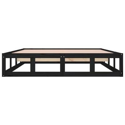 vidaXL Bed Frame without Mattress Black 140x190 cm Solid Wood