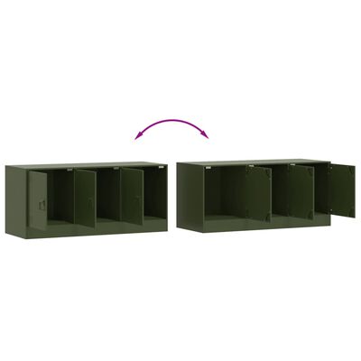 vidaXL TV Cabinet Olive Green 99x39x44 cm Steel