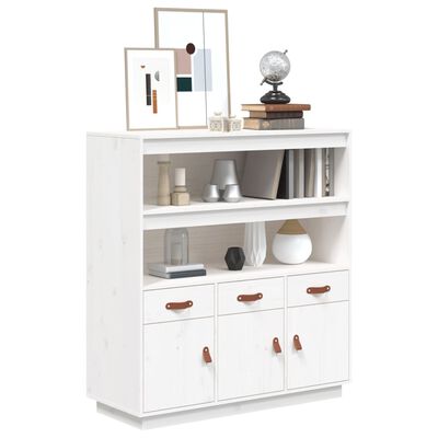 vidaXL Highboard White 100x40x108.5 cm Solid Wood Pine