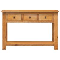 vidaXL Console Table 110x35x75 cm Solid Oak Wood