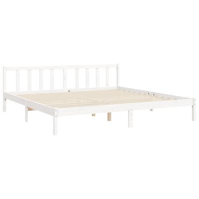 vidaXL Bed Frame without Mattress White 200x200 cm Solid Wood Pine