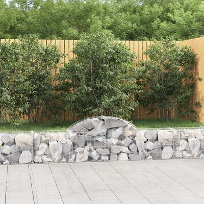 vidaXL Arched Gabion Baskets 6 pcs 200x30x40/60 cm Galvanised Iron