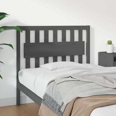 vidaXL Bed Headboard Grey 105.5x4x100 cm Solid Wood Pine