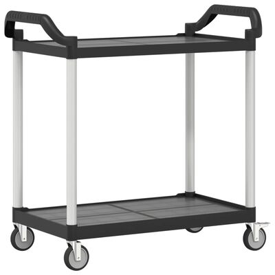 vidaXL 2-Tier Trolley Black 99x50x97 cm Aluminium