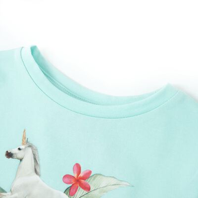 Kids' T-shirt with Short Sleeves Light Aqua 128