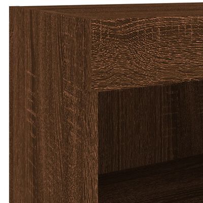 vidaXL 4 Piece TV Wall Cabinets with LED Lights Brown Oak