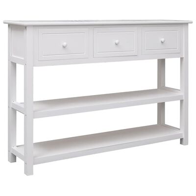 vidaXL Sideboard White 108x30x76 cm Solid Wood Paulownia