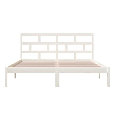 vidaXL Bed Frame without Mattress White Super King Solid Wood