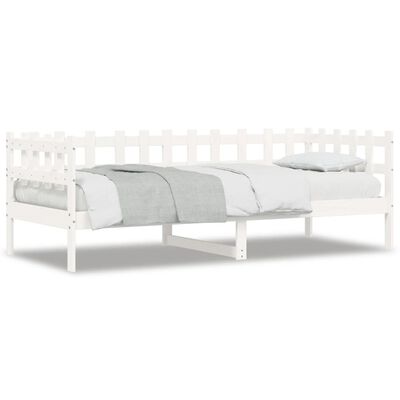 vidaXL Day Bed without Mattress White 90x190 cm Single Solid Wood Pine