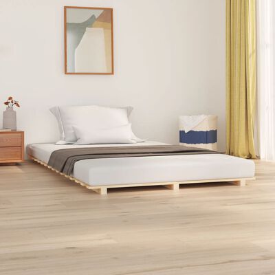 vidaXL Bed Frame without Mattress 120x190 cm Small Double Solid Wood Pine