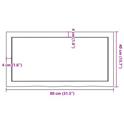 vidaXL Table Top 80x40x(2-6) cm Untreated Solid Wood Oak