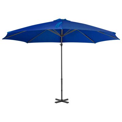 vidaXL Cantilever Garden Parasol with Aluminium Pole Azure Blue 300 cm