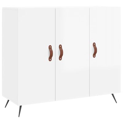 vidaXL Sideboard High Gloss White 90x34x80 cm Engineered Wood