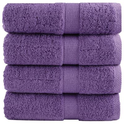 vidaXL Premium Soap Towels SOLUND 4 pcs Purple 30x30 cm 600 gsm