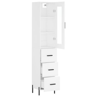 vidaXL Highboard White 34.5x34x180 cm Engineered Wood