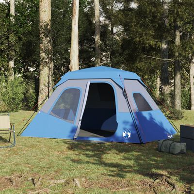 vidaXL Family Tent 6-Person Blue Quick Release Waterproof