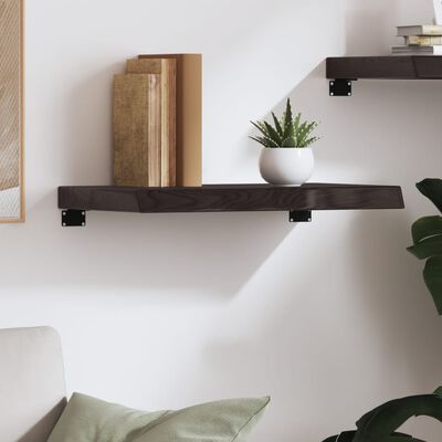 vidaXL Wall Shelf Dark Brown 60x40x(2-6) cm Treated Solid Wood Oak