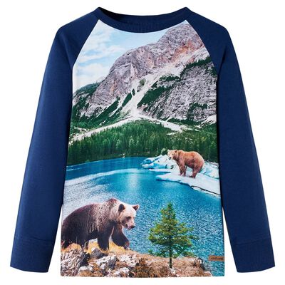 Kids' T-shirt with Long Sleeves Navy 140