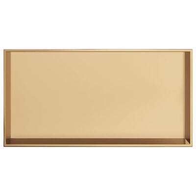 vidaXL Shower Niche Brushed Gold 62x32x9 cm Stainless Steel