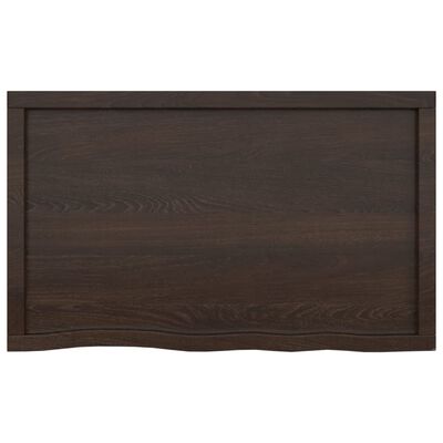 vidaXL Bathroom Countertop Dark Brown 100x60x(2-4) cm Treated Solid Wood