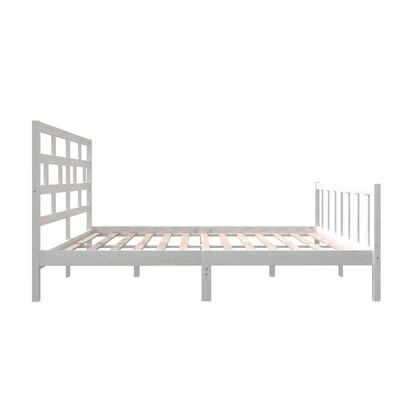 vidaXL Bed Frame without Mattress White Solid Wood 140x200 cm (810083+814195)