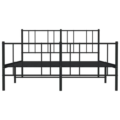 vidaXL Metal Bed Frame without Mattress with Footboard Black 120x200 cm