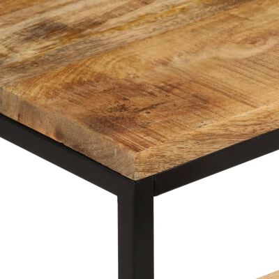 vidaXL Nesting Coffee Tables 3 pcs Solid Rough Mango Wood and Iron