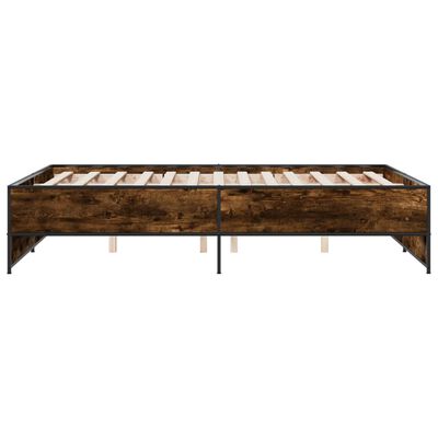 vidaXL Bed Frame without Mattress Smoked Oak 140x190 cm