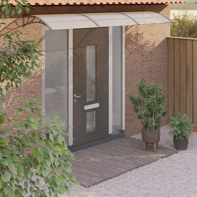 vidaXL Door Canopy Grey 300x75 cm Polycarbonate