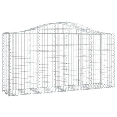 vidaXL Arched Gabion Baskets 2 pcs 200x50x100/120 cm Galvanised Iron