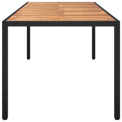 vidaXL Garden Table Black 250x100x75 cm Poly Rattan