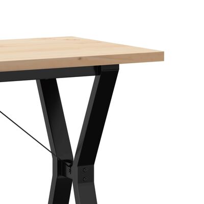 vidaXL Dining Table Y-Frame 100x50x75.5 cm Solid Wood Pine and Cast Iron