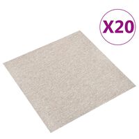 vidaXL Carpet Floor Tiles 20 pcs 5 m² 50x50 cm Light Beige